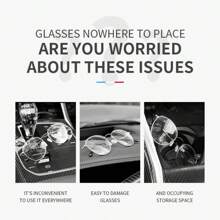 Portable Car Glasses Case, Car Driving Glasses Holder, Sunshade Glasses Box, Black Color