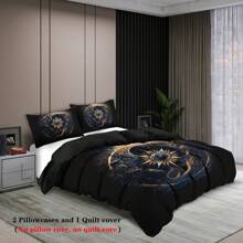 3-Piece Set (1 Duvet Cover + 2 Pillowcases, No Filling), Creative Retro God Design, Zodiac Element Digital Print Bedding Set That Is Soft, Warm, Skin-Friendly, And Breathable For All Seasons.