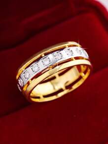 1pc Fashionable Elegant Minimalist Zirconia Wedding Ring