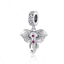 Wysokiej jakości modna posrebrzana zawieszka z serii Animal Sacred Elephant Charm, nowy bestseller do biżuterii DIY Bransoletka/Naszyjnik Wisiorek, Prezent dla rodziny i przyjaciół, Prezent świąteczny