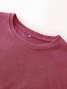 Men's Distressed Graffiti Monster Print Casual Round Neck Short Sleeve T-Shirt