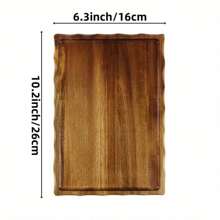 1 pieza Bandeja de servir de madera rústica, plato de aperitivos ondulado de 13.3in/10.2in, apropiado para cena, té, bar, desayuno o cualquier tipo de bandeja de comida, aplicable para fiestas, bar, restaurante, cocina, cama, boda, Navidad, Día de San Valentín, Día de la Madre, Halloween, regalo para mamá, regalo para amigos