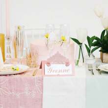 10/30/50张激光切割婚礼席位卡，折叠式名片卡，空白卡纸，适用于婚礼、派对、餐桌装饰、自助餐、新娘送礼会等多种场合 - 彩色 - 查看 9