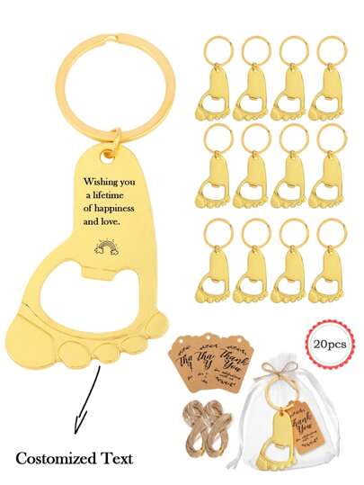 1/15/20pcs Personalized Portable Footprint Design Metal Keychain, Creative Gifts For Friends, Family, Boyfriend/Girlfriend, Company Events, Gatherings, Festivals, Souvenirs, , Engraved, Stainless, Colorful, Cute, Adorable, Funny, Kawaii, Y2K, Stylish, Unisex, Casual, For Weddings, For Housewarming,School Supplies,Back To School,For Office,For School,For Classroom,For Teacher Gifts,For University,For Colleague,For Dorm Rooms,For Teacher,For Boys And Girls,For Teenagers,Junior High School Students,Middle School Students,High School Senior High School Students,College Students,University Students,Freshman,Sophomore,Underclassmen,Apparel Accessories,Chic Autumn, Utilitarian Chic