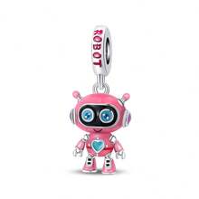 1 Piece Silver Plated Time Travel Camera Vintage Pocket Watch Telephone Time Gate Sweet Pink Robot Small Rocket Bead Pendant Suitable For DIY Jewelry Making Original Bracelet Necklace Beads Women's Jewelry Birthday Gift Valentine's Day Memorial Gift