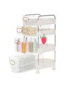 4 Tier Drawer Storage Rolling Cart Multi-Functional Mobile Storage Organizer - Clear - View 1