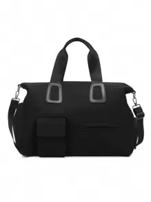 1 pieza Bolsa de gimnasio para separación húmeda y seca, negra, bolso de fitness unisex para viajes con gran capacidad y compartimento independiente para zapatos