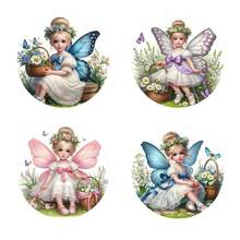 4pcs Round Coasters, Colorful Printed Heat Insulation Coasters With Magical Pattern, Non-Slip Table Mats, Kitchen Supplies, Car Coasters, Room Decor - Multicolor - View 14