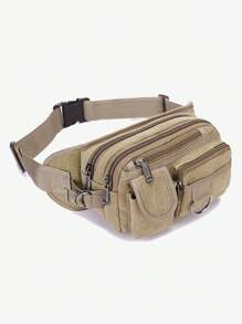 Fashionable Niche Design Multifunctional Large Capacity Practical Wear-Resistant Solid Color Waist Bag, Casual And Lightweight Multi-Layer Pocket Change Cash Register Storage Bag, Suitable For Outdoor Sports, Climbing And Fishing, A Holiday Gift For Men.