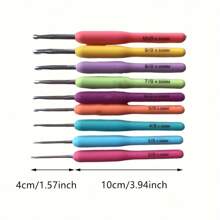 Ergonomic 9pcs Rainbow Crochet Hook Set| Smooth, Durable Aluminum Oxide Needle| Comfortable Grip 2-6mm| Bright Colors For Fun Crafting