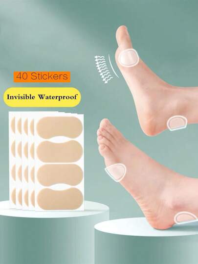 40 件防摩擦鞋跟贴垫，隐形粘合剂保护高跟鞋和皮鞋的脚趾、脚跟和脚踝