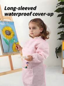 1 Cartoon Baby Eating Smock Long Sleeve Design Versatile Smock Does Not Pick A Dining Chair Adapts To Most Dining Chairs On The Market Double Fixation To Prevent Overturning Children's Art Painting Smock Apron Easy To Wash And Quick-Dry Breathable And Not Stuffy Sweat One Clothes To Wear More Than One Scene Material: Polyester