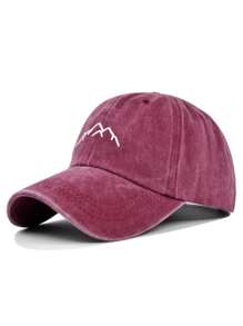 Unisex Plain Washed Embroidered Mountain Peak Vintage Baseball Cap, Suitable For Daily, Couples, Vacation Outfit - H25-042 - View 6