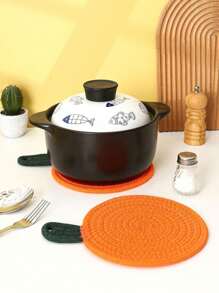 1pc/2pcs/4pcs New Handmade Crochet Lemon Placemat, Kitchen Decor Home Decoration, Fruit Shape Heat Insulation Pads, Rope Mat For Placemat, Pot Holder, Coasters, Suitable For Outdoor, Dining, Kitchen, Home, Wedding, Party, Gift - Yellow - View 6