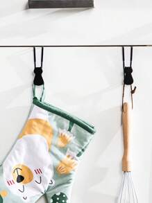 2 pièces Crochets design chat de bande dessinée, support de crochet adhésif pour la salle de bain, la chambre, la cuisine, le bureau. Pas de perçage, retour à l'école