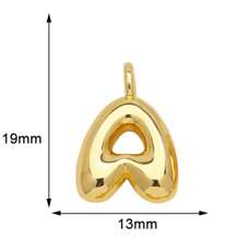 1入鑲嵌泡泡字母金鍍吊墜項鍊,26個字母供男女日常佩戴