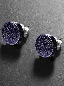 1 Pair Copper Cluster Shape Stud Earrings, Punk Style Shiny Earring Accessories For Men, Suitable For Daily, Vacation, Party Occasions, Birthday & Festival Gifts