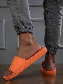 Men's Flexible Rubber Upper Anti-Slip PVC Sole Sandals - Orange - View 4