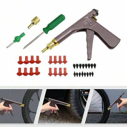 YUNRUX GrandPitstop Tubeless Tire Puncture Repair Kit With Plugs For Motorcycle, Car