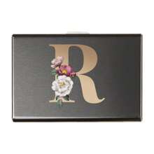 Metal Card Box Holds 6 Card Cases Men RFID Blocking Metal Slim Wallet Credit Card Holder Slim Wallets Money Bag Card Cover Initial Name A To Z Letter Printing Anti-Scan Credit Card Holder Thin ID Case - Black - View 32