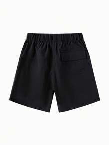 Balabala Boys' Sporty Shorts, Color-Block Summer Bottoms - Black - View 2