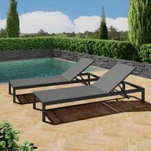 Binlin Adjustable Outdoor Chaise Lounge Chairs (Set Of 2) - Portable Mesh Recliner With 4-Position Backrest, Wheels For Poolside & Patio, Aluminum Frame, Perfect For Sunbathing, Reading, Relaxing
