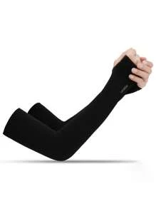 1 paire de manchettes de protection anti-UV unisexe, manches respirantes pour dames, gants de protection solaire pour l'extérieur, rétractables, parfaits pour l'été, s'assortissent à divers vêtements