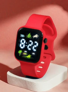 1pc/2pcs New LED Digital Electronic Watch With Digital Display, Suitable For Cycling, Swimming, Horse Riding, Coconut Tree, Octagonal Strap, Simple Fashionable Vacation Style Couple Watch, Ideal Gift For Valentine's Day, Holidays, Birthday - Multicolor - View 14