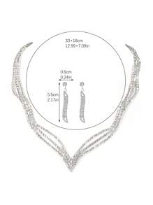 Supra Diamanto Elegant Glamorous Sexy CZ Crystal Necklace 3 In 1 - Multicolor - View 6