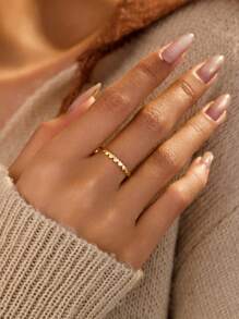 BALMORA 1pc 925 Sterling Silver Tiny Heart Ring, Exquisitely Delicate And Fresh Japanese Style Ladies Ring, Minimalist Daily Wear, Valentine's Jewelry Gift - Gold - View 9