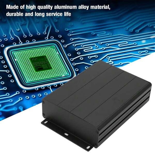 Industrial-Grade 45x122x160mm Matte Black Extruded Aluminum Alloy Enclosure - Waterproof GPS Case with Mounting Brackets for Outdoor & IoT Devices