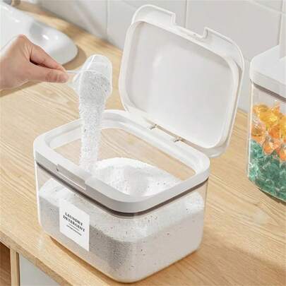 Laundry Room Storage Container With Lid For Storing Laundry Balls, Dryer Balls, Powder, Fragrance Beads, Household Organizing Storage Box