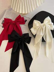 3 Pcs Women's Bow Hair Clips, Black Bow Bow Burgundy Bow Bow Hair Clips, Women's Ribbon Bow Hair Clips Ribbon Bow Binder Clips Bow Party Hair Accessories Daily Wear