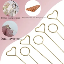 Metal Bouquet Clip, Gold Heart-Shaped Flower, Star, Round Photo Clip, Memo Information Flower Bracket, Very Suitable For Weddings And Birthday Parties