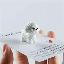 1/2pcs Animal Print Pocket Hug Greeting Card With Dog-Shaped Resin Token - Personalized Touch For Any Occasion, Wedding, Friendship, Miss You - Versatile Mini Keepsake Gift For Anyone - Multicolor - View 6