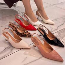 Women's Solid Color Minimalist High Heels, Suitable For Summer - White - View 3
