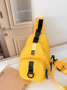 1pc Versatile Fashion Children's Chest Pack, Zipper Closure, Suitable For Outdoor Sports, Gifts, And Daily Matching