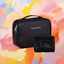 1 Pc/Set Travel Organizer Bag Set, Portable Handheld Makeup Pouch, Detachable Multi-Compartment Toiletry Bag With Hook And Loop Divider, Wet & Dry Separation, Zipper, PU, Large Capacity Cosmetics Storage, Waterproof, Dustproof, Unisex, Ideal For Storing Cosmetics & Travel Essentials, Women Gift Makeup Bag - Multicolor - View 17