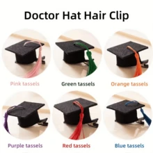 2 个迷你毕业帽发夹和复古风格优雅博士帽配饰，用作毕业装扮照片的道具