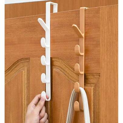 1 pieza Perchero colgante para puerta de dormitorio, Percha de ropa, Gancho de almacenamiento de plástico para el hogar, Gancho organizador, Percha para bolsos