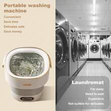 strundghti Portable Washing Machine With Spin Dryer, Fully Automatic 13L Folding Washing Machine With 3 Cleaning Modes For Underwear, Baby Clothes Cleaning