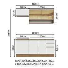 Cocina Integral Completa Modular Madesa Glamy Color Rústico/blanco 09 - Marrón y Blanco - Ver 3