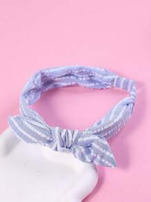 1pc Blue Countryside Style Teen's Headband, Suitable For Daily Wear And Vacation, Spring/Summer - Blue and White - View 2