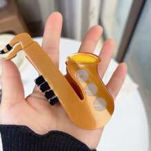 Pince à cheveux de luxe en acétate pour violoncelle et contrebasse, design minimaliste de note de piano et de saxophone. Pince à cheveux haute queue de cheval. Accessoires de cheveux transfrontaliers, pinces à cheveux, pinces à mâchoire, pinces à cheveux, clips à cheveux, clips à cheveux pour les tenues de vacances des femmes en automne et en hiver - Multicolore - Voir 8