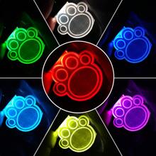 1PC Light Up Dog Paw Tag - Color Changing - Stocking Stuffer - LED Bone Tag - Acrylic Name Tag