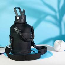 Gallon Insulated Water Bottle With Straw,128 Oz 3 Lids Water Jug With Carrying Bag,Paracord Handle, Double Wall Vacuum Stainless Steel Metal Flask,Forest Green