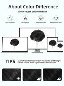 Natural Black Short Hair Topper With Bangs Relaxed Pixie Cut Clip In Hair Topper For Women With Thinning Hair Synthetic Hair Top Hairpieces