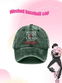 1 szt. Unisex Vintage American Style Casual Printed Baseball Cap, odpowiednia do codziennych dojazdów do pracy, podróży, randek dla par, koreańskie zniszczone pranie, mały design na twarzy, dostępne w wielu kolorach