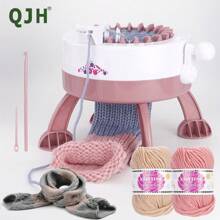QJH 22-Needles / 48-Needles DIY Knitting Machine, Perfect For Weaving Scarf, Sweater, Hat & Sock Knitter, Ideal Gift For Handmade Knitting & Crochet Creative Art Handicraft Project - Pink - View 2