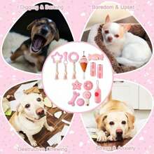 13pcs Cat/Dog Lover Gift And Dog/Cat Mom Love Pet Chew Toy Set: Puppy Teething Toys, Squeaky Toys, Poop Bag Holders And Dispenser, Suitable For Small Dog Lover And Dog Mom Loves, Various Shapes Satisfy Different Chewing Needs, Interactive Toy Accessories For Small Dog Lover And Dog Mom Loves